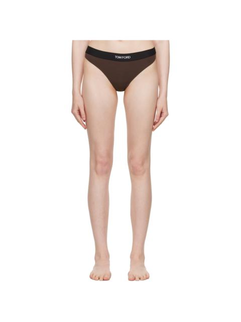 Brown Modal Signature Thong