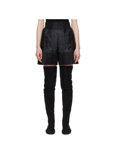 Black Nylon Twill & Gabardine Shorts