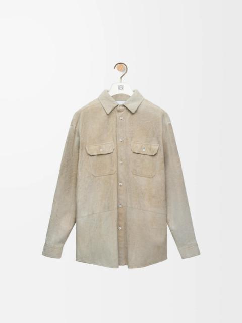 Overshirt in suede lambskin