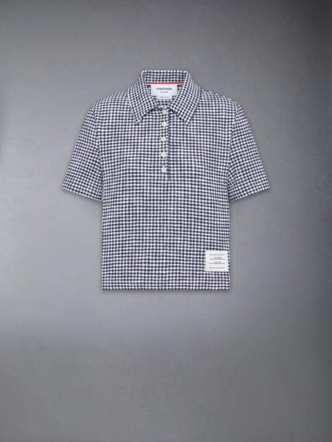 GINGHAM COTTON TWEED POLO