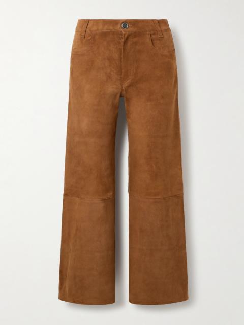 Lilou Cropped Suede Wide-leg Pants