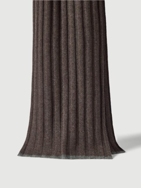 Cashmere rib knit scarf