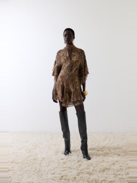 SOL MINI DRESS IN GUEPARDO GEORGETTE CHIFFON