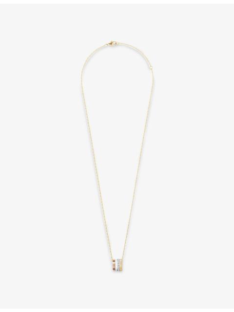 Quatre White Edition Large 18ct Yellow-Gold, White-Gold, Pink-Gold, Hyceram and 0.23ct Diamond Neckl