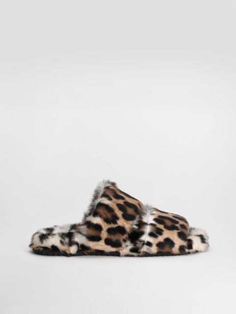 Leo kid leather slides