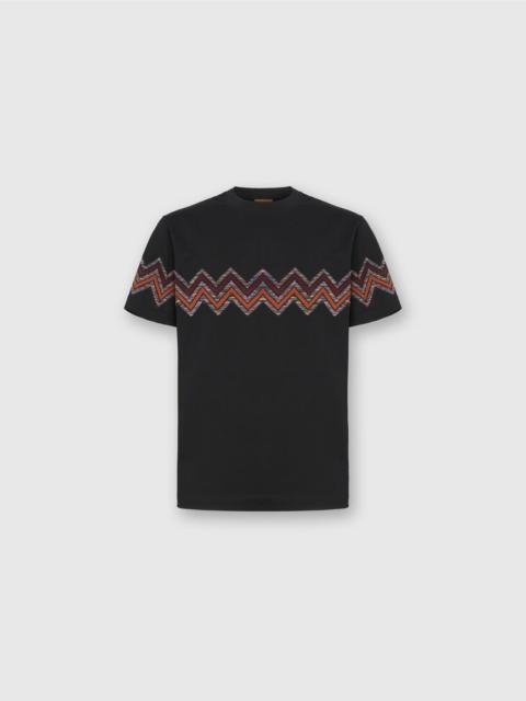 T-Shirt with Maxi Chevron Insert