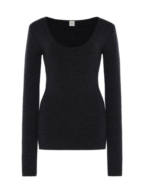 Compact Knit Wool Top grey