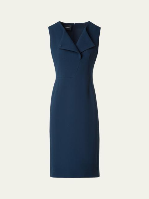 Double-Face Wool Crepe Sheath Dress