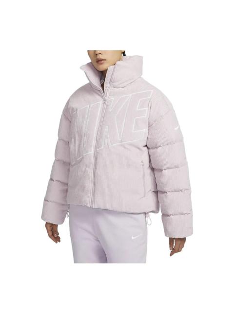 (WMNS) Nike Sportswear Essential Therma-FIT Oversized Corduroy Puffer 'Purple Grey' FD8214-019