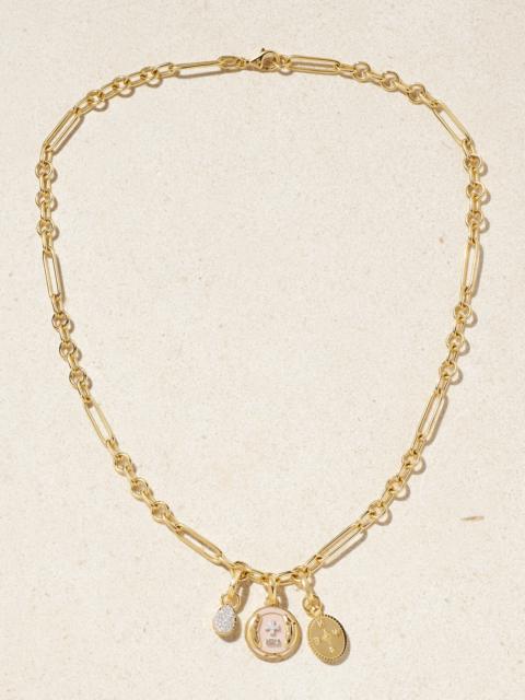 Vivacity & Internal Compass 18-karat Gold, Enamel And Diamond Necklace