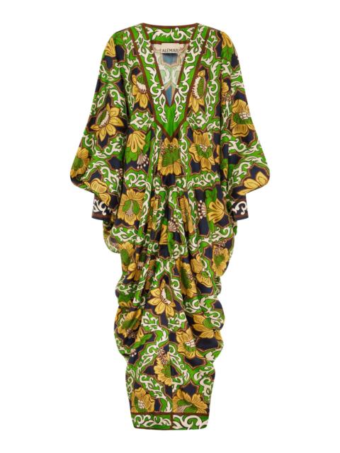 Liana V Neck Silk Midi Dress