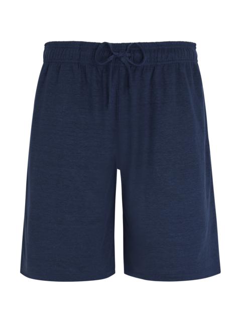 Unisex Linen Bermuda Shorts Solid