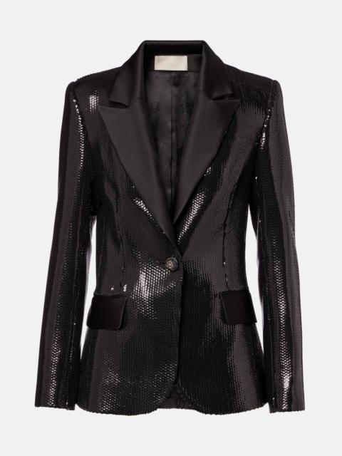Sequined satin blazer