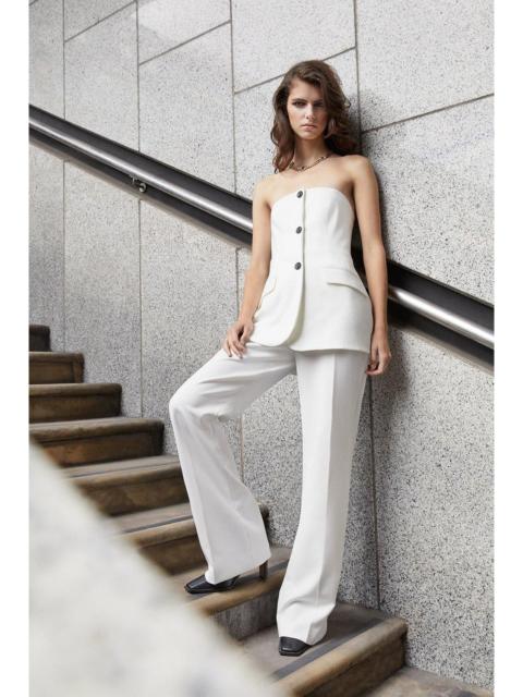 Compact Stretch Tailored Button Bodice Jumpsuit