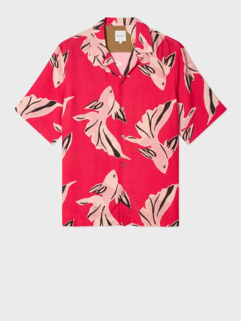 Bright Pink 'Le Peche Fish' Print Viscose Shirt