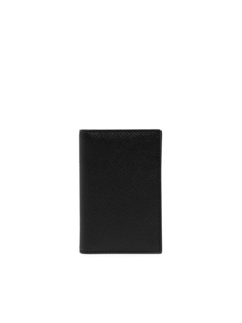 logo-print leather cardholder