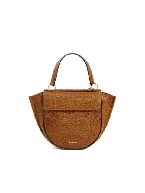 Hortensia lizard-effec satchel