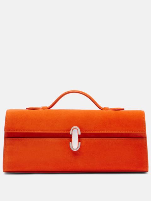 Slim Symmetry suede tote bag