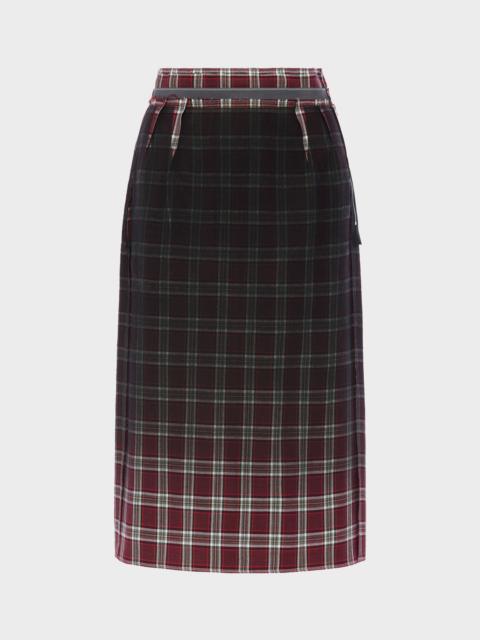 Faded check wool skirt