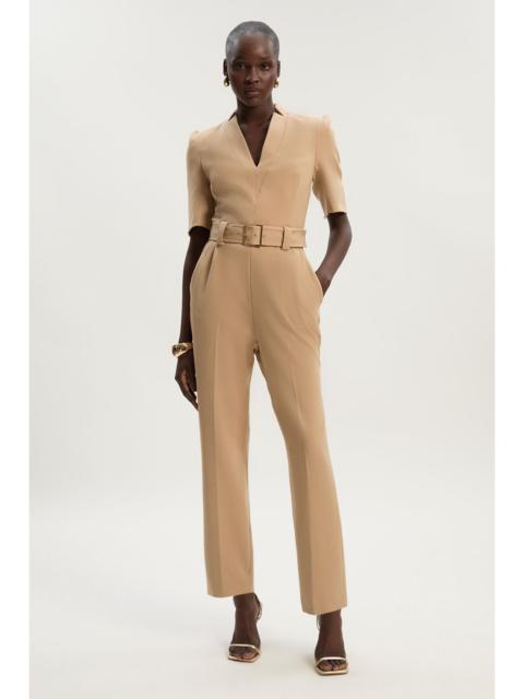 Structured Crepe Forever Belted Jumpsuit
