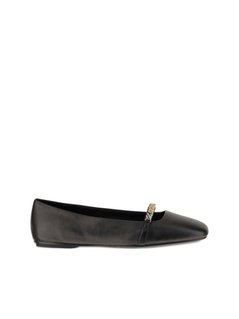 chain-embellished ballet flats