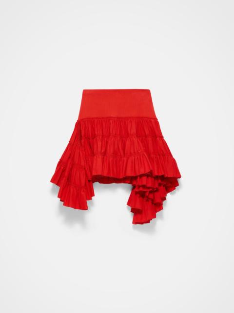 WOMENS RUFFLE SKIRT IN RED