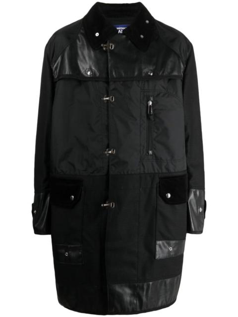 panelled single-breasted parka