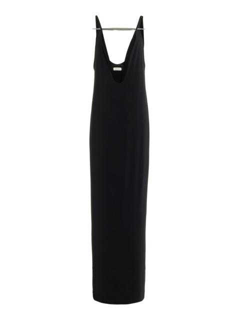 Dagger Plunging Maxi Dress black