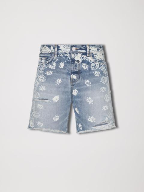 BLEACH BANDANA DENIM SHORT