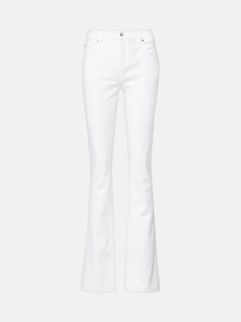 Chain-detail high-rise bootcut jeans