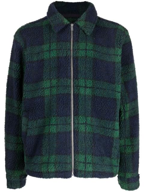 checkered recycled polyester shirt jacket