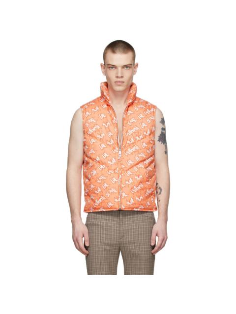 Orange Polyester Down Vest