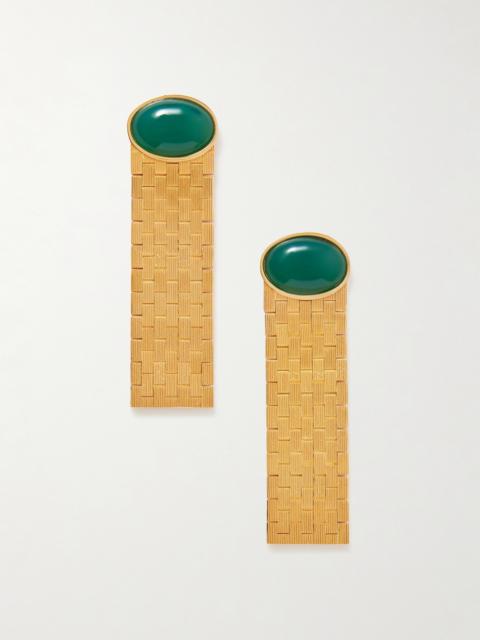 Chronos Gold-plated Agate Earrings