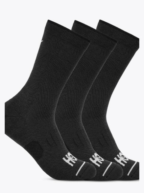 Crew Run Sock 3-Pack in Black/Black/Black