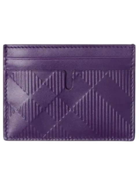 Burberry Check 4 Slot Card Holder Royal Purple