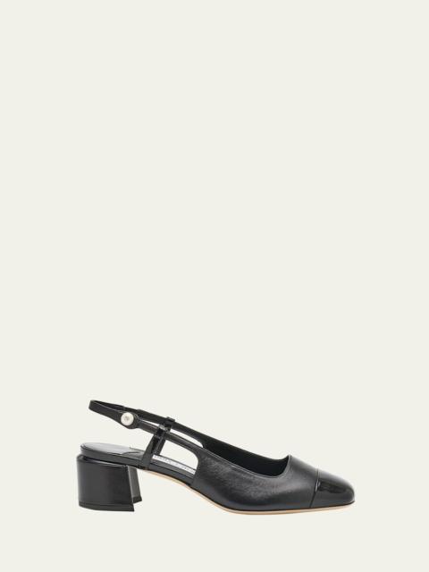 Elisa Leather Slingback Pumps