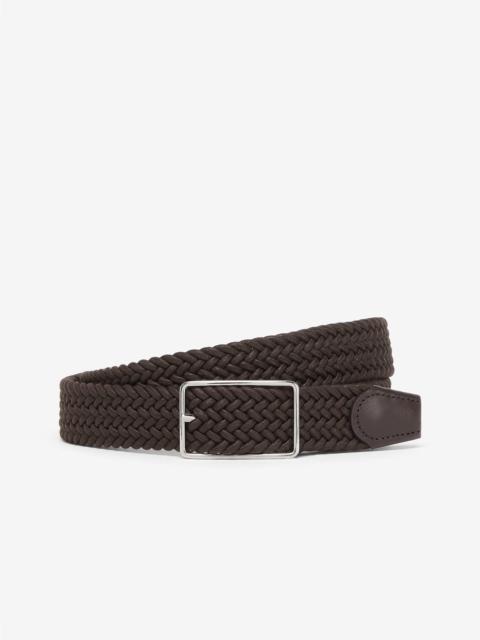 Brown braided waxed cotton belt