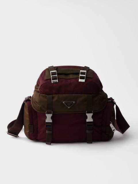 Re-Nylon and leather shoulder bag