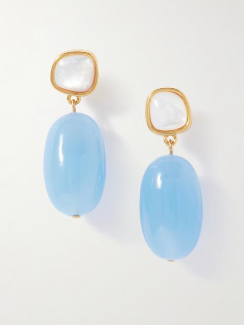 Big Sur Gold-plated, Glass And Mother-of-pearl Earrings
