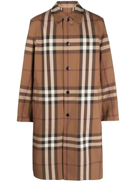 Vintage Check-pattern cotton coat