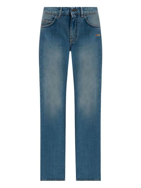 embroidered-logo jeans