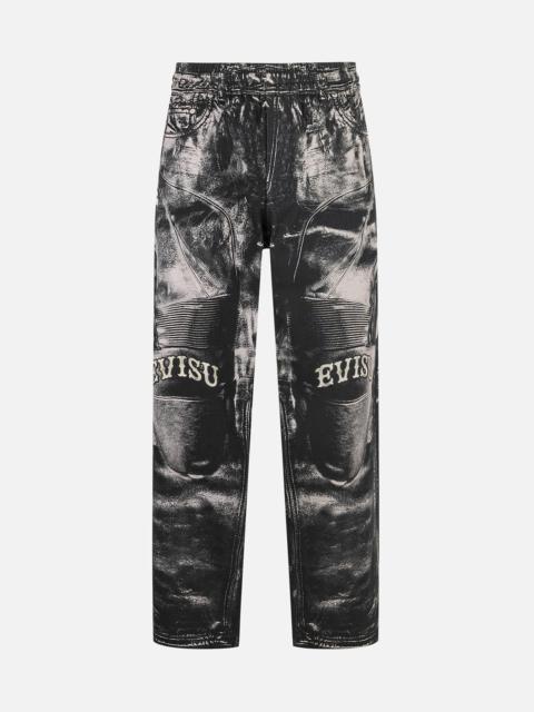 Multi-replicate Print Wide-leg Biker Pants