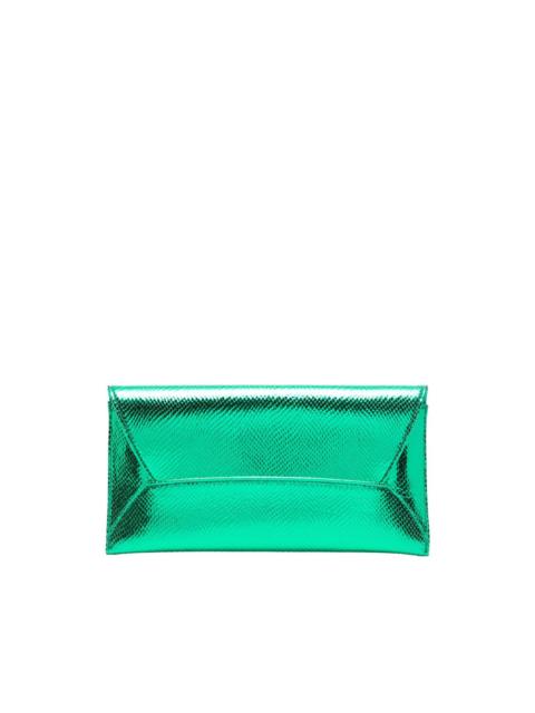 Envelope metallic-effect clutch bag