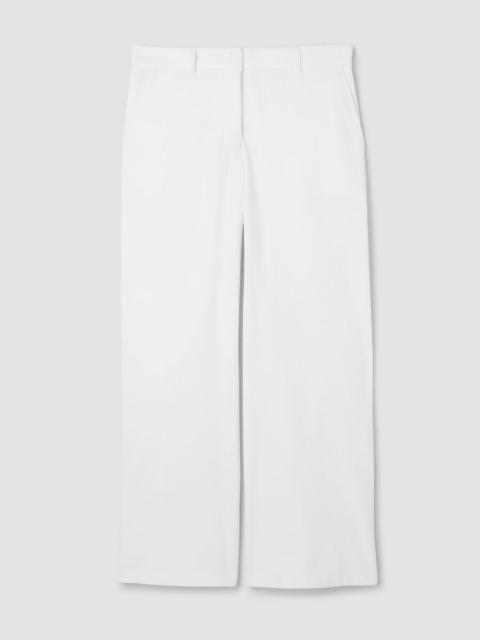 Cotton Blend Ponte Wide-Leg Trouser