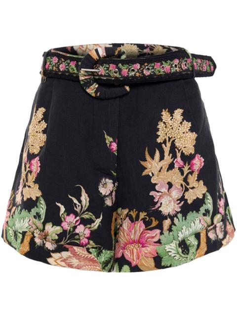 floral-print cotton shorts