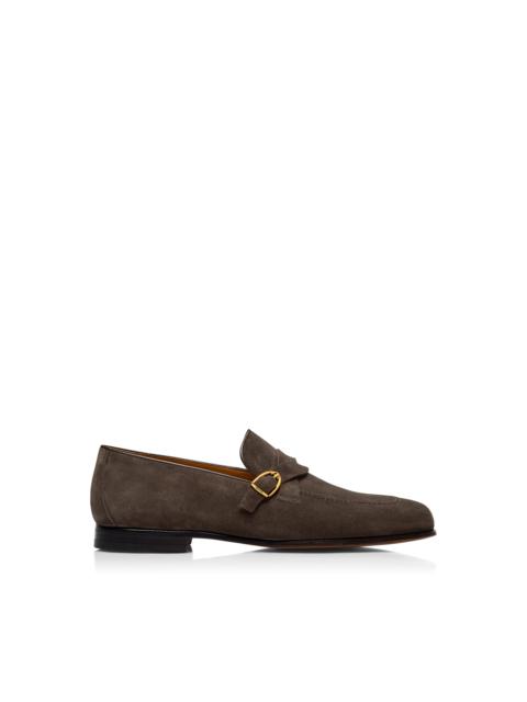 SUEDE GIGI TWISTED BAND BUCKLE LOAFER