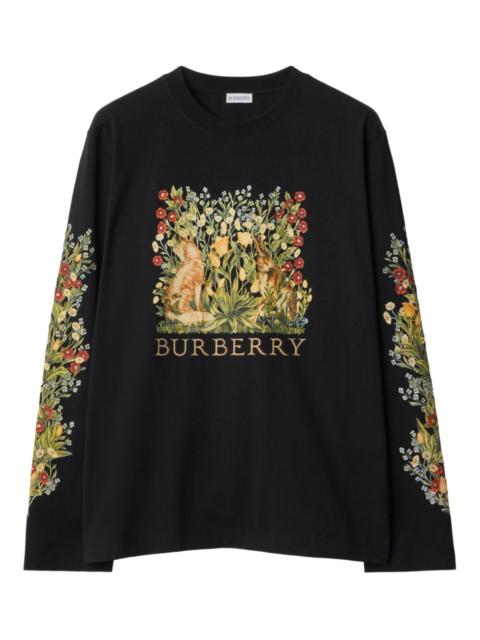 forest-print long-sleeve T-shirt