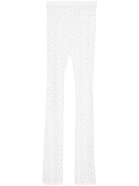 floral-lace semi-sheer leggings