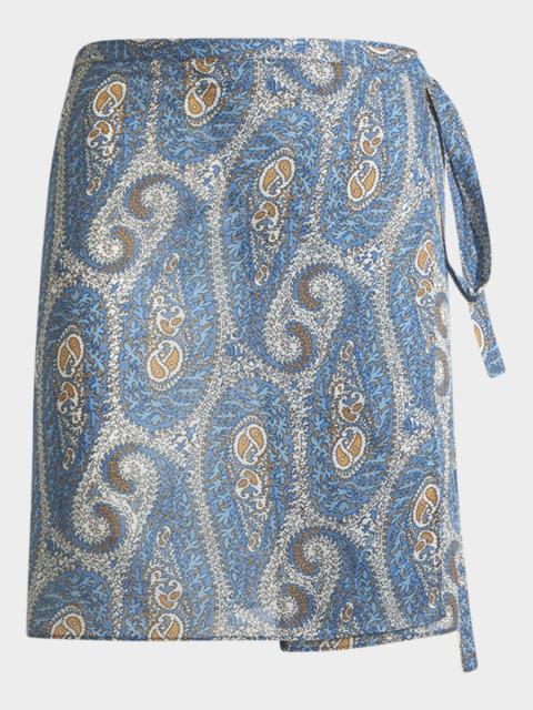 Paisley Wrap Mini Skirt