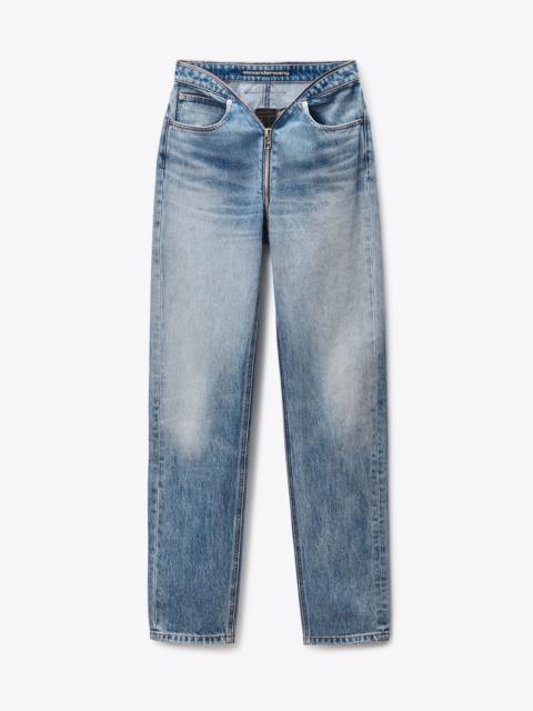 Zip Waistband Dipped V Jean